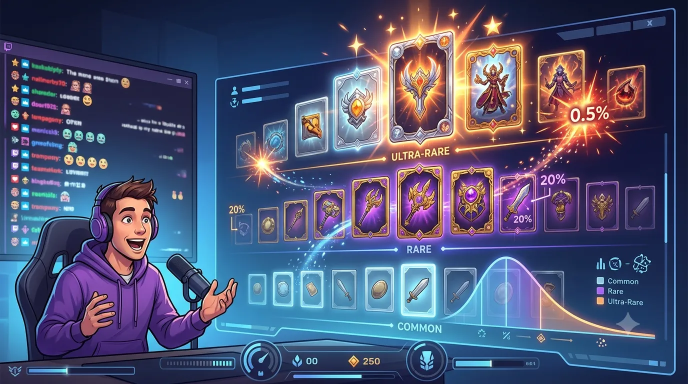 Collection rarity planning board for Twitch catch gameplay